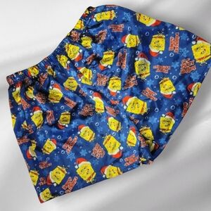 Holiday Nickelodeon Spongebob Squarepants Boxers Unisex Medium 32~34 Yellow/Blue